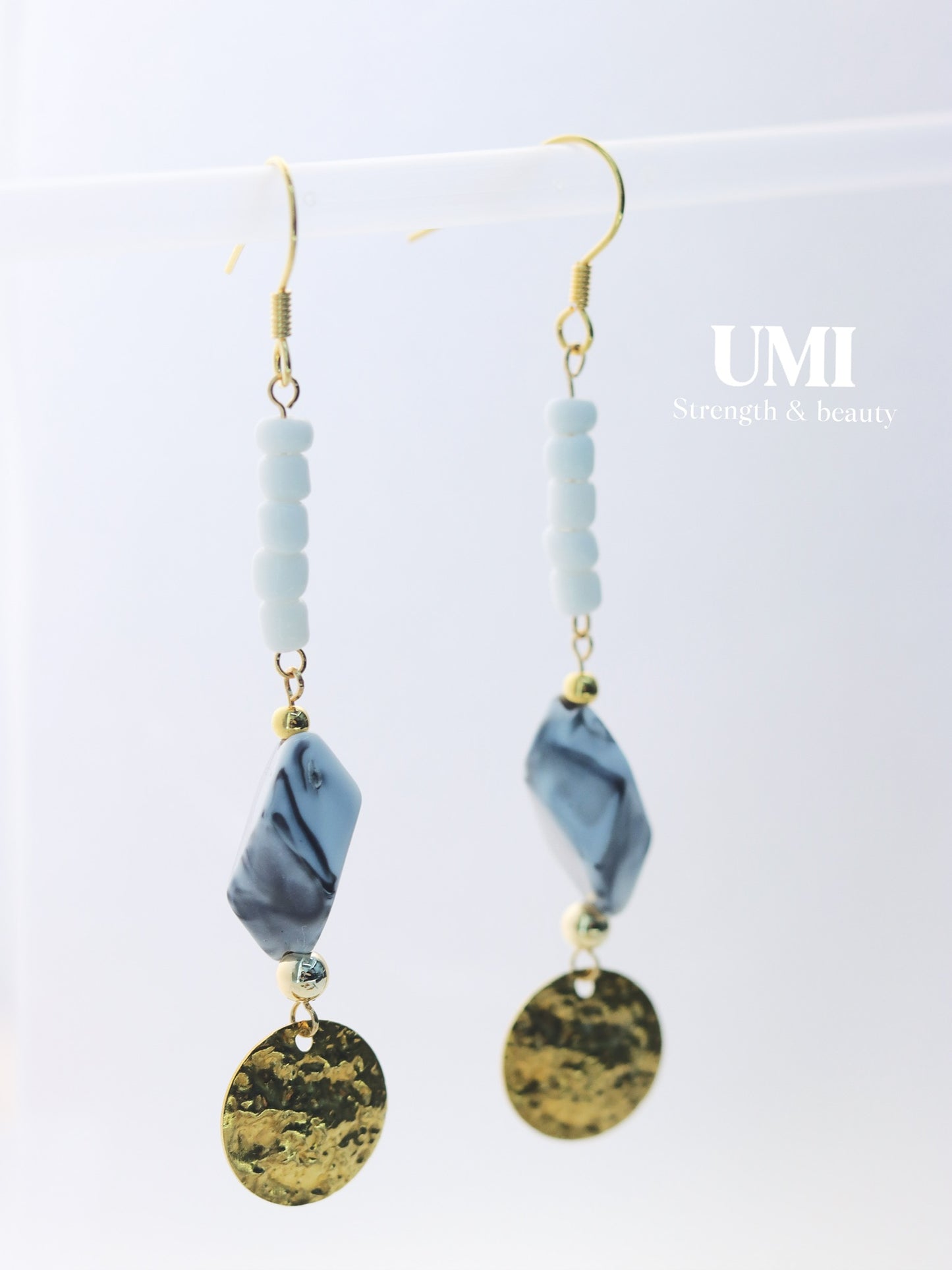 Marble Resin Gem Dangle Earrings