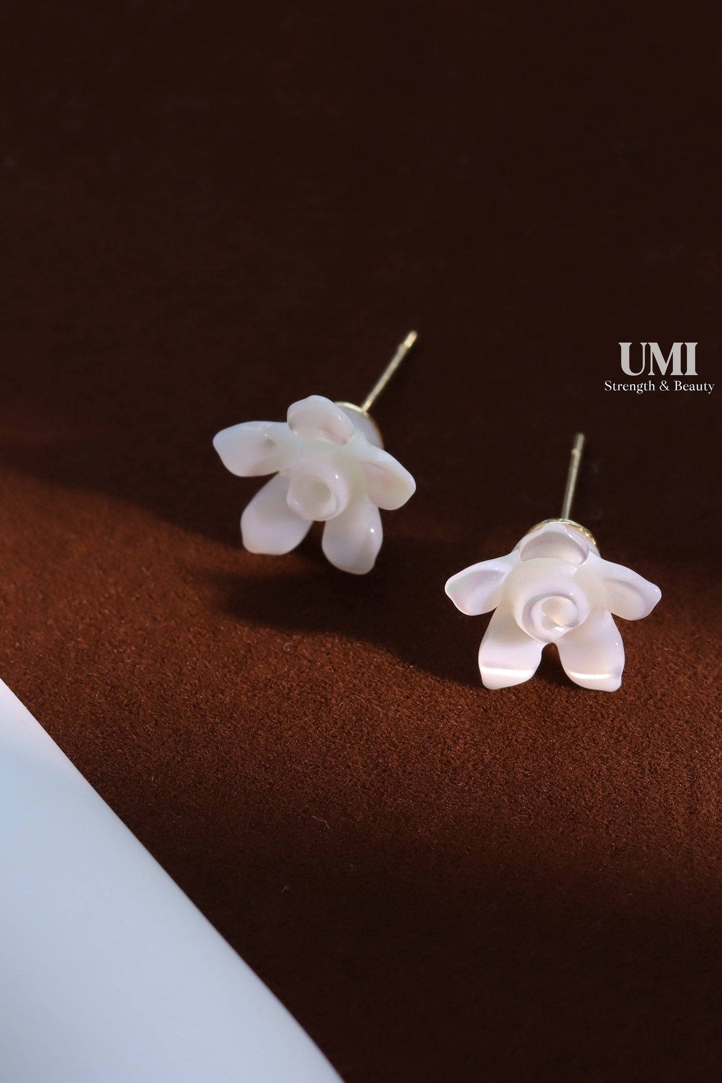 Shell Rose Stud Earrings