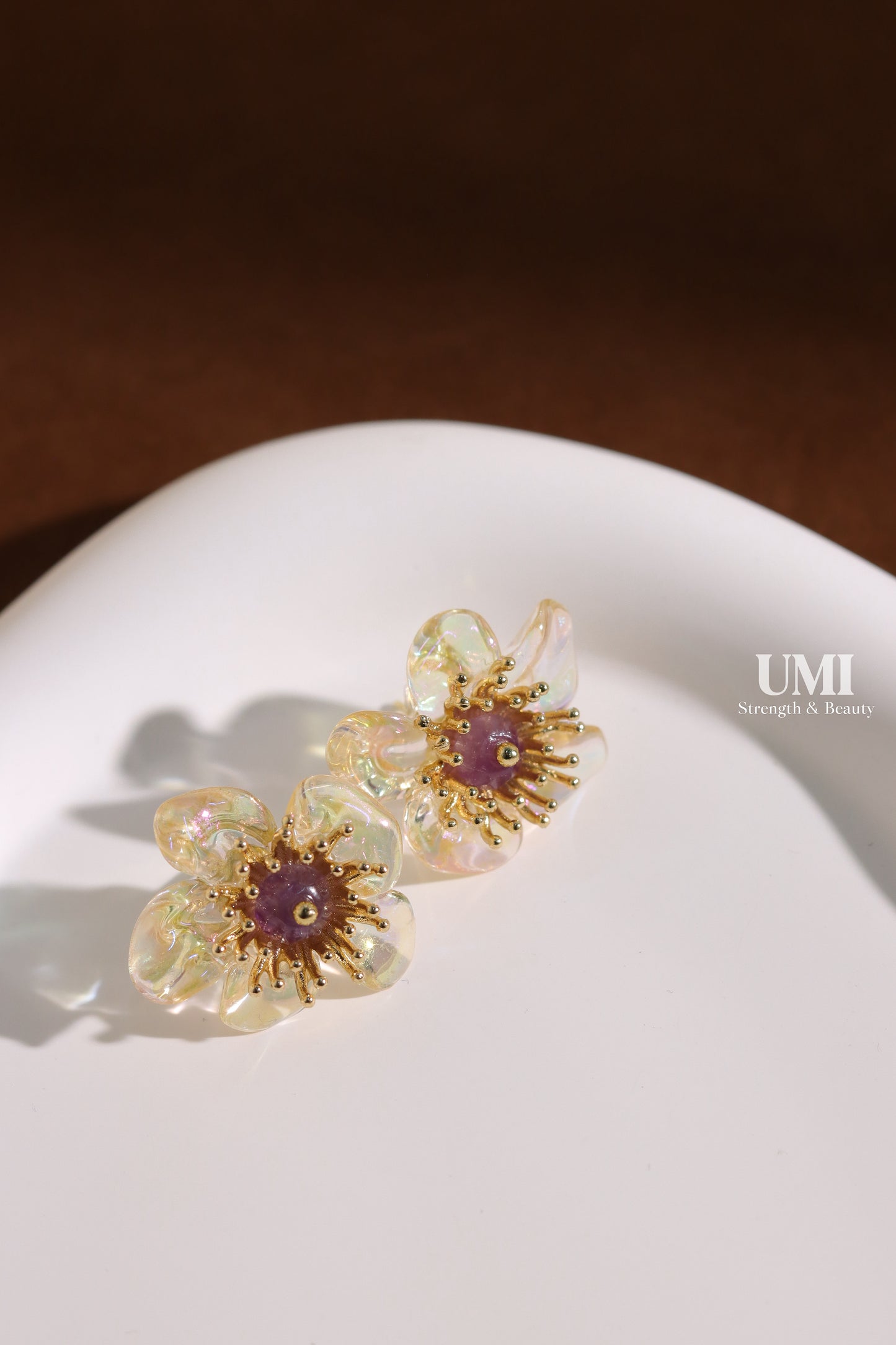 Floral Amethyst Stud Earrings