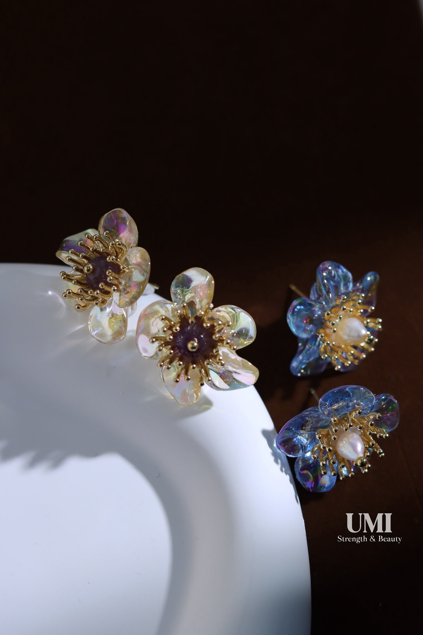 Floral Amethyst Stud Earrings