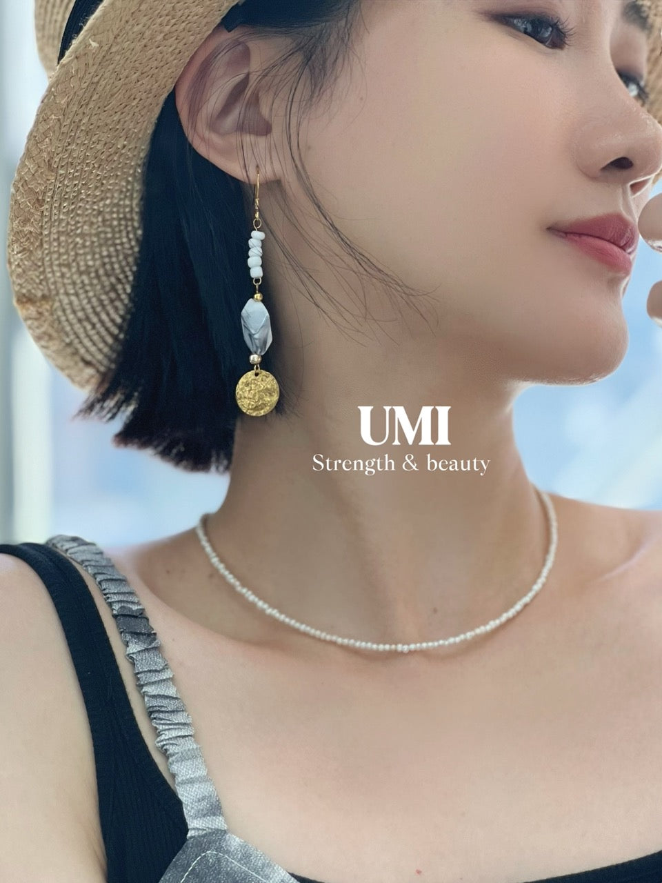 Marble Resin Gem Dangle Earrings