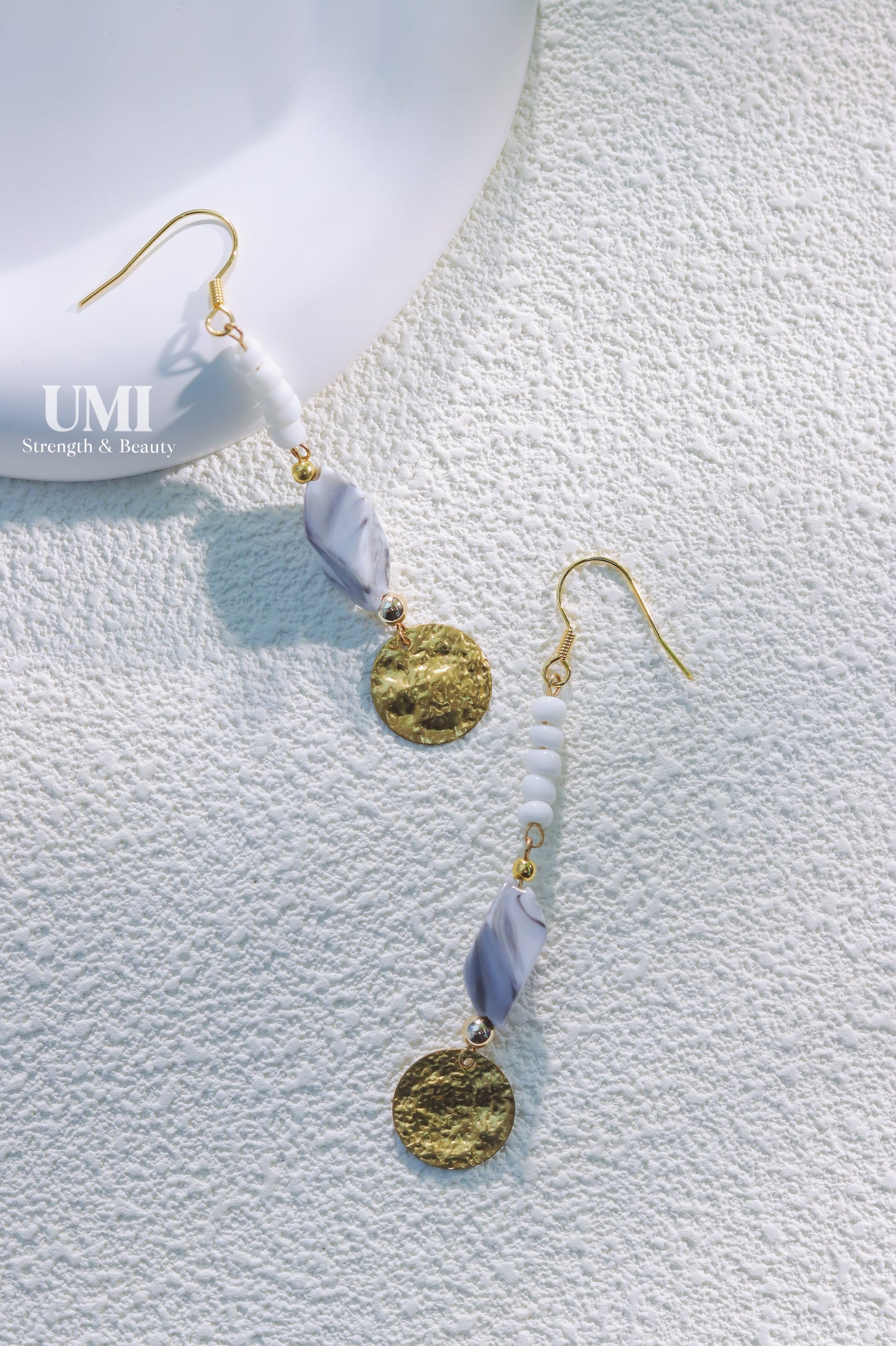 Marble Resin Gem Dangle Earrings