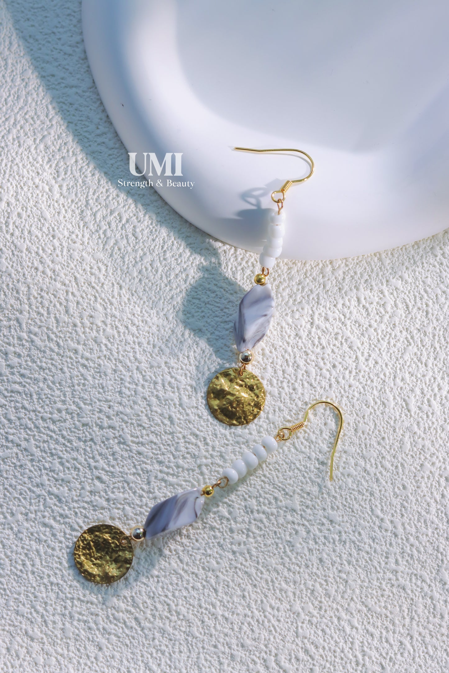 Marble Resin Gem Dangle Earrings