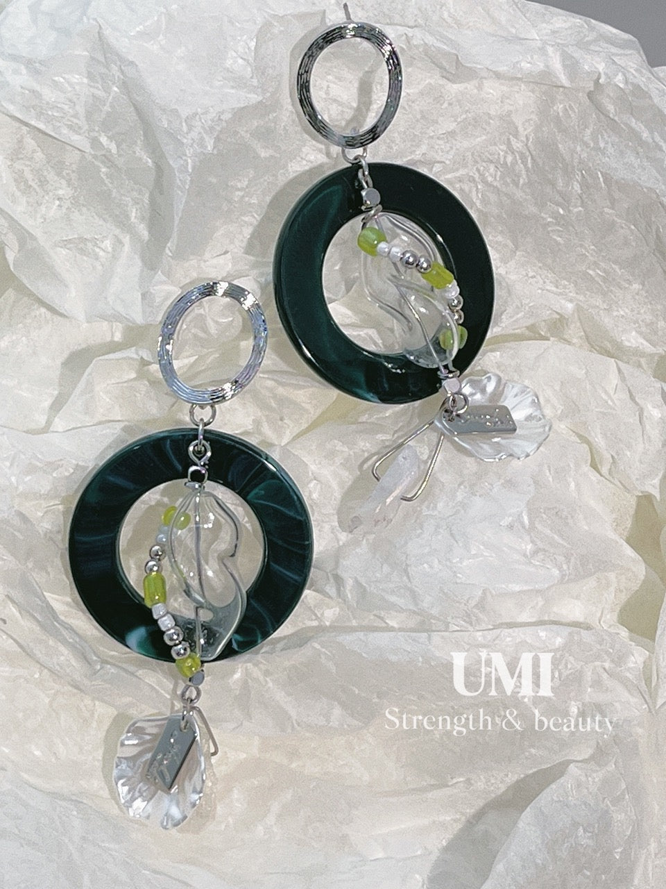 Irregular Clear Resin Stud Earrings
