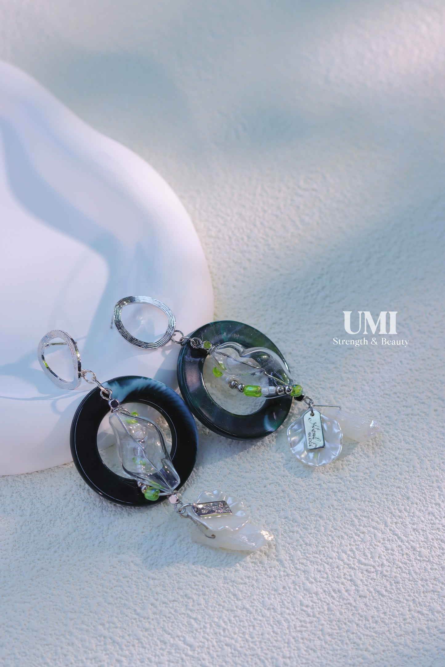 Irregular Clear Resin Stud Earrings