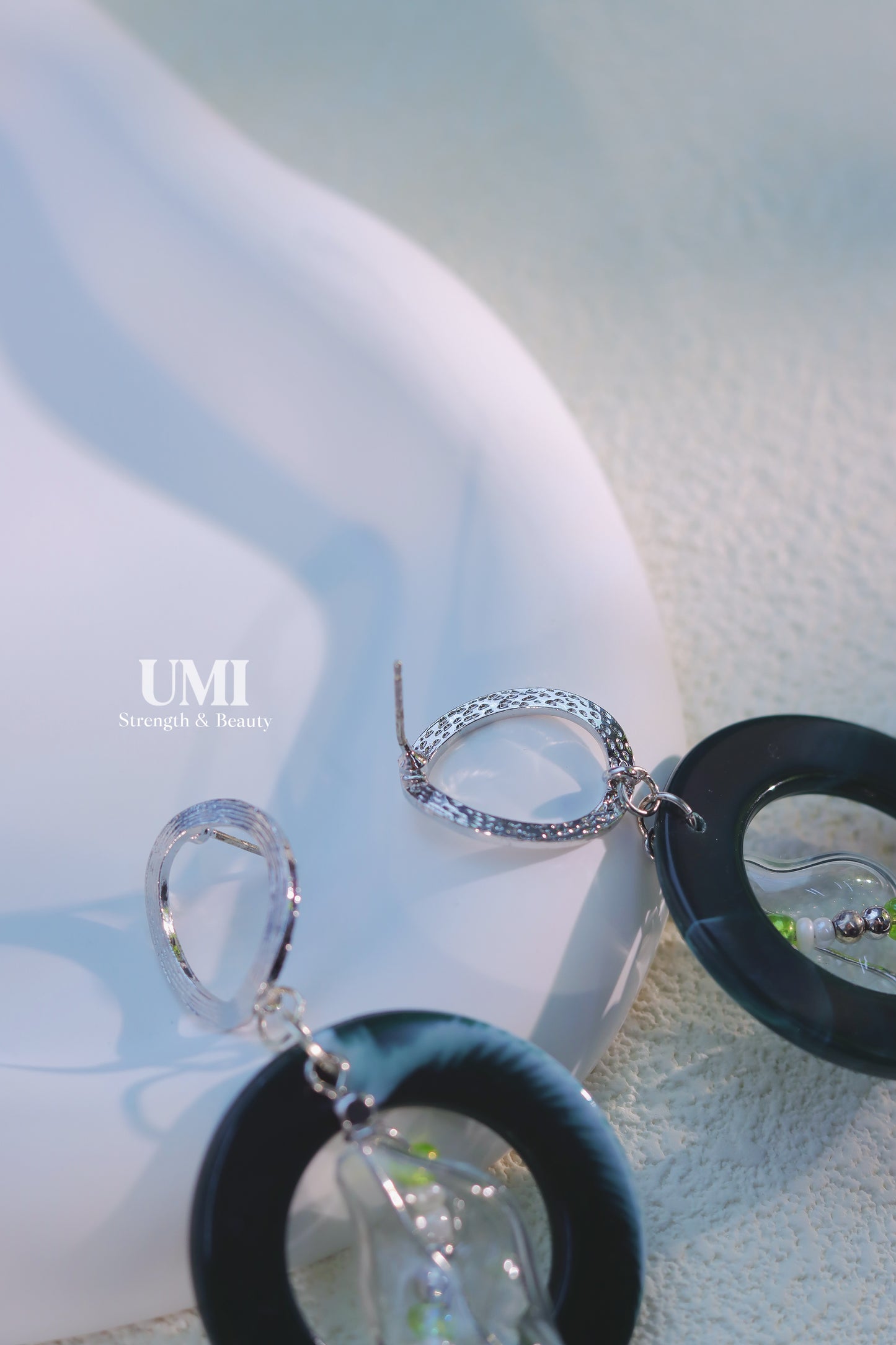 Irregular Clear Resin Stud Earrings