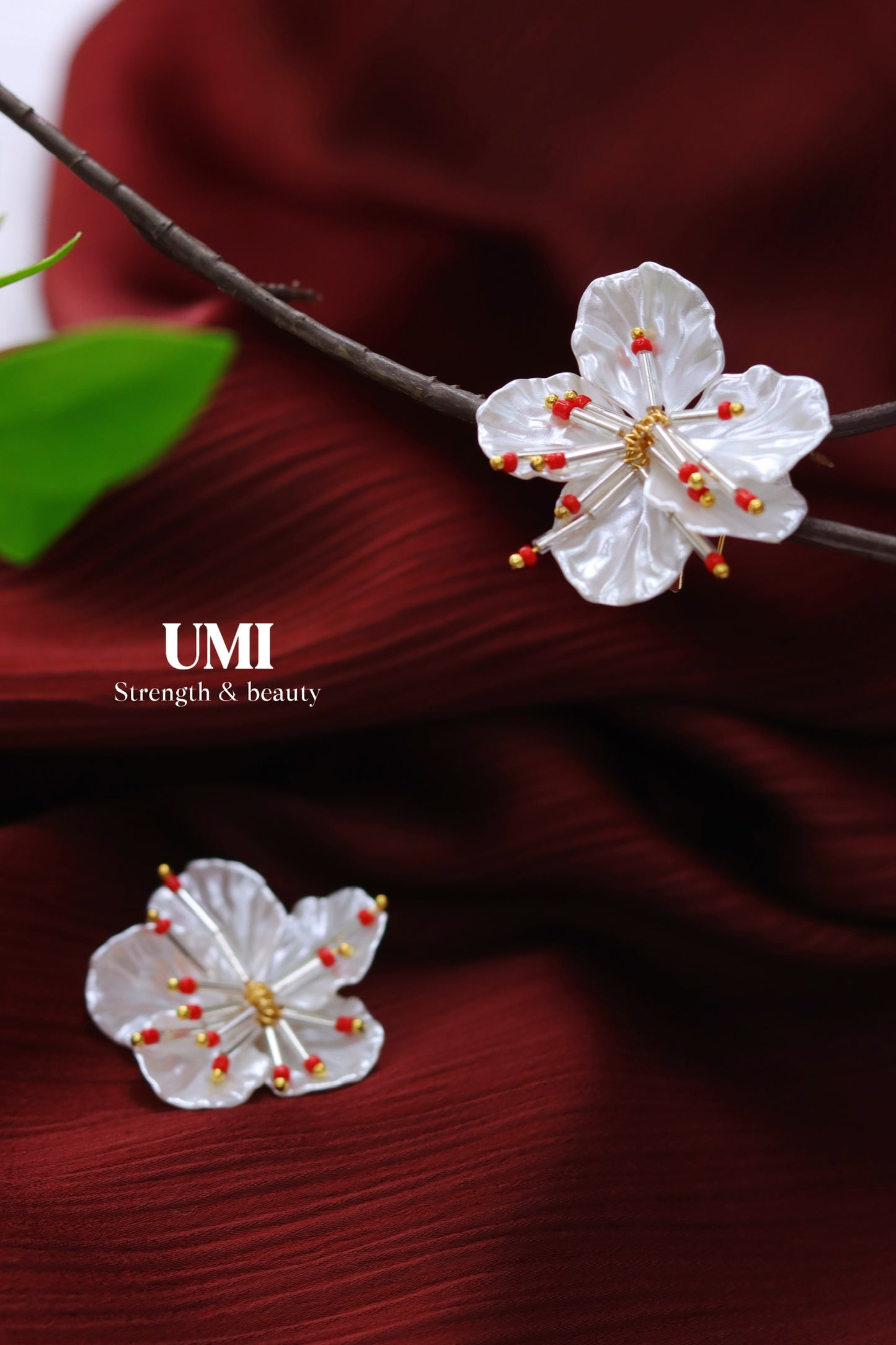 White Flower Dangle Earrings