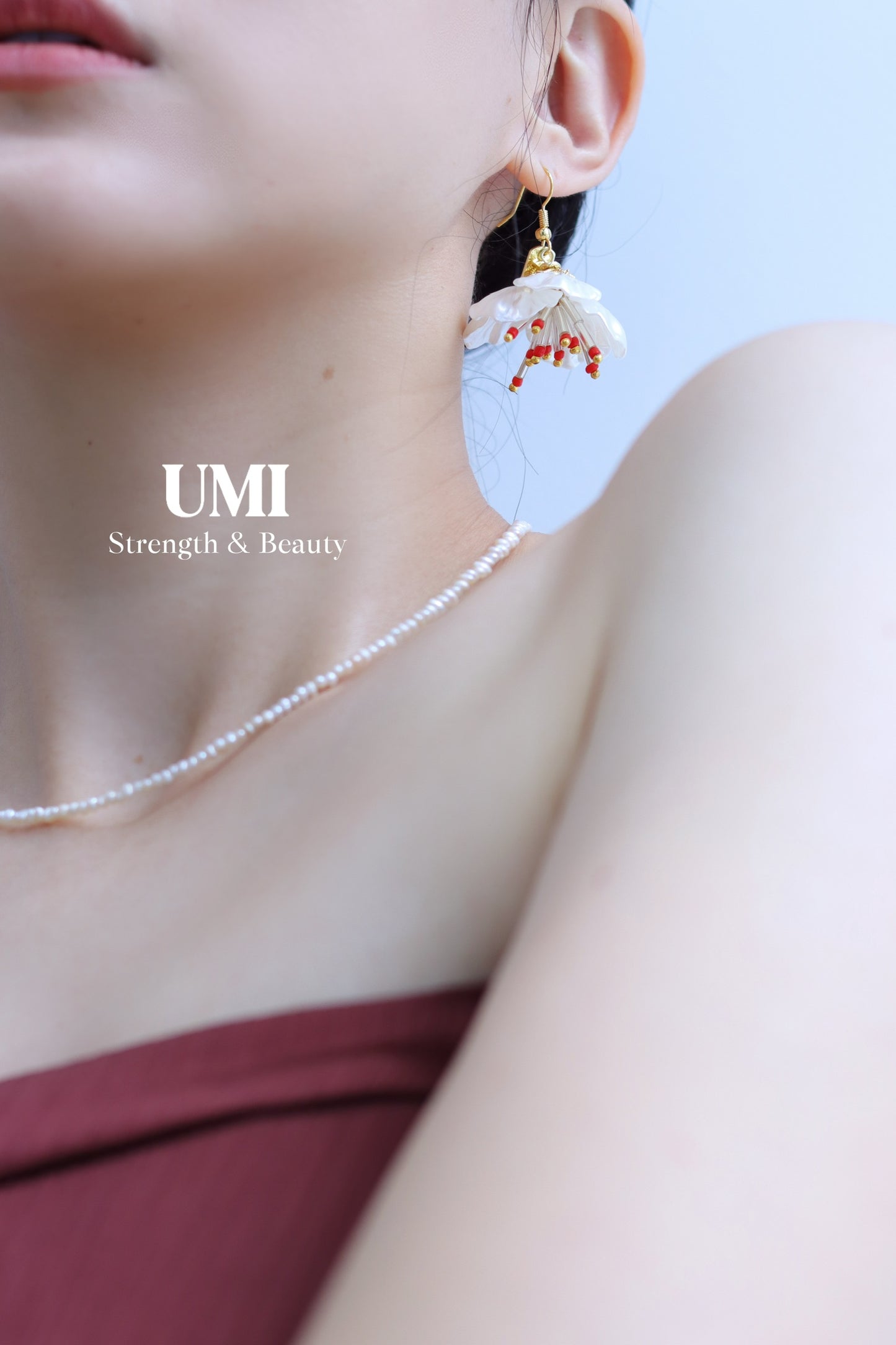 White Flower Dangle Earrings