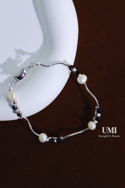 Freshwater Pearl Silver Necklace and Bracelet Set