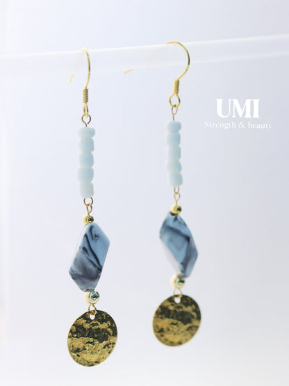 Marble Resin Gem Dangle Earrings