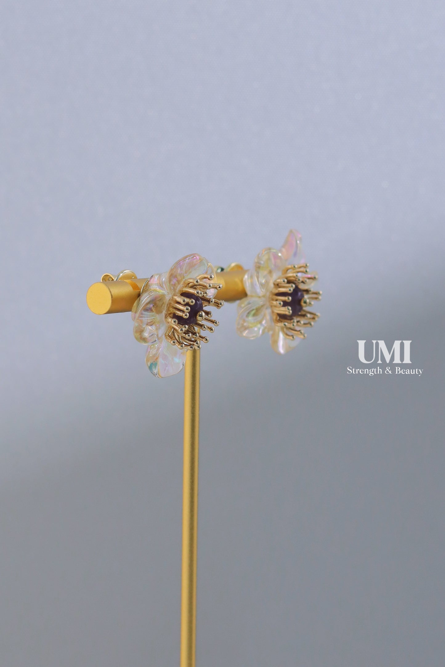 Floral Amethyst Stud Earrings