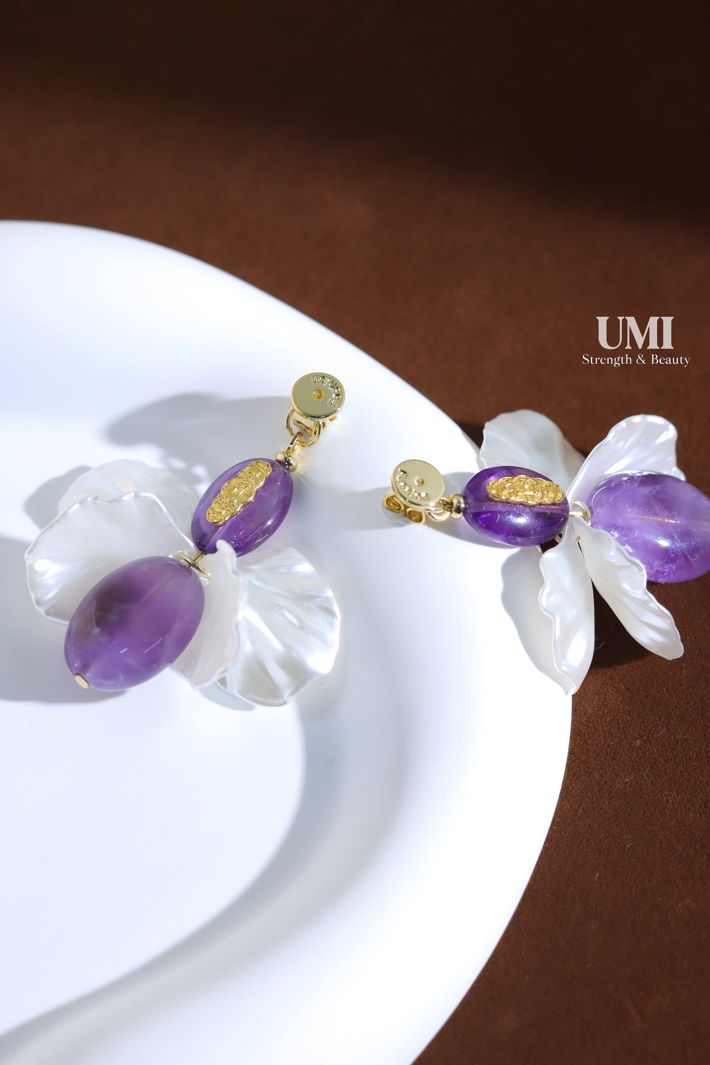 Amethyst Petal Drop Push Backs