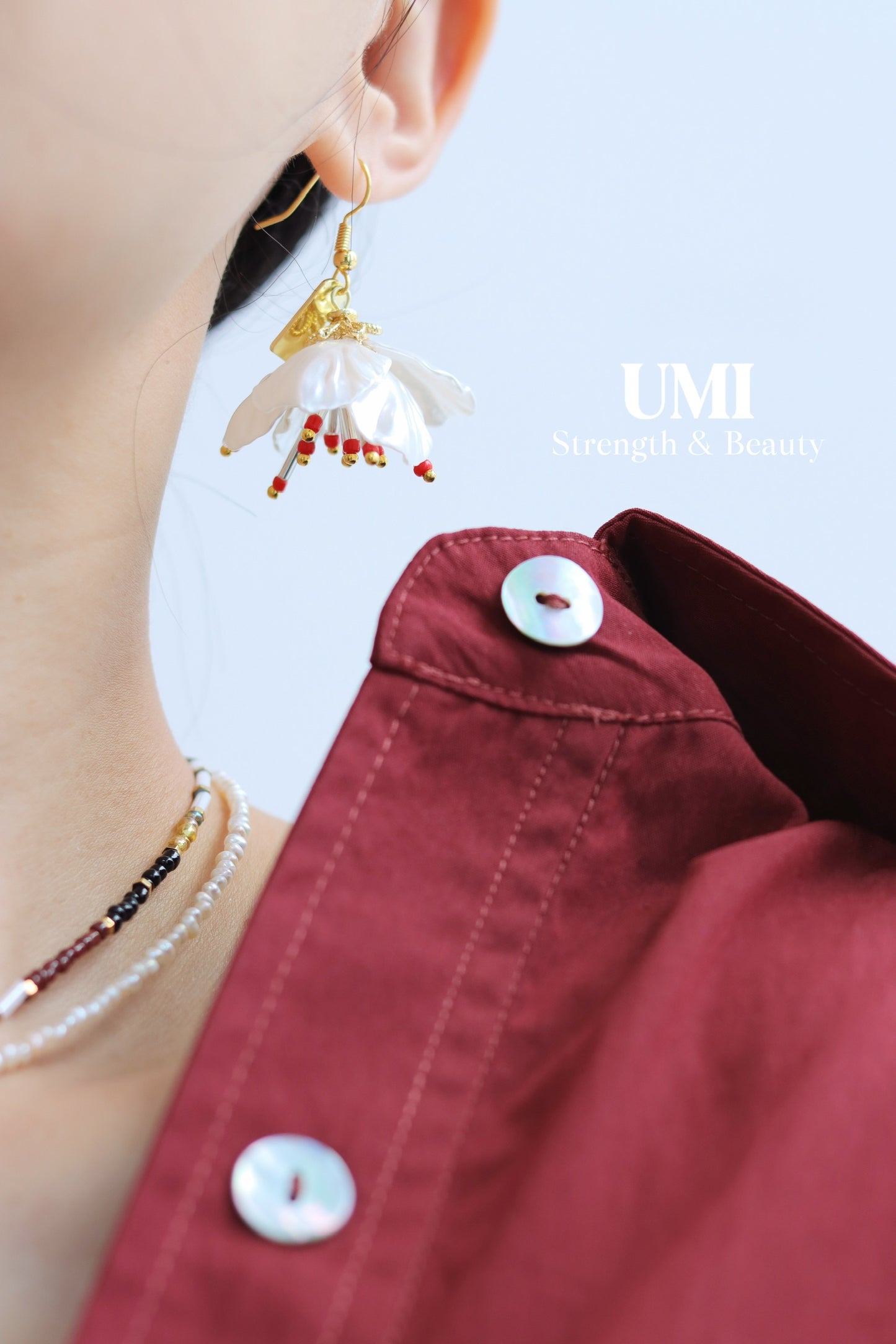 White Flower Dangle Earrings