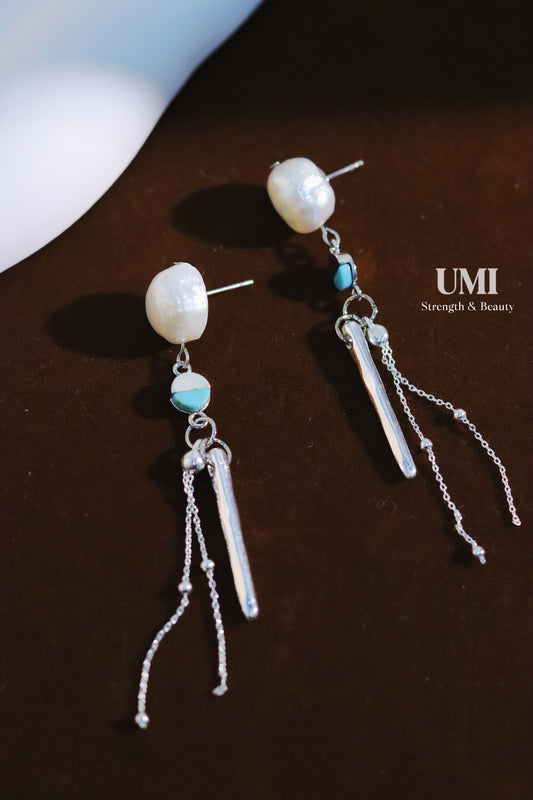 Pearl Silver Drop Earrings