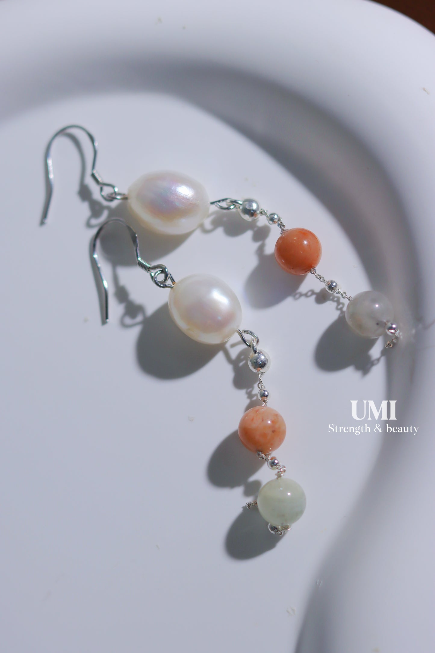 Luster Pearl Crystal Dangle Earrings