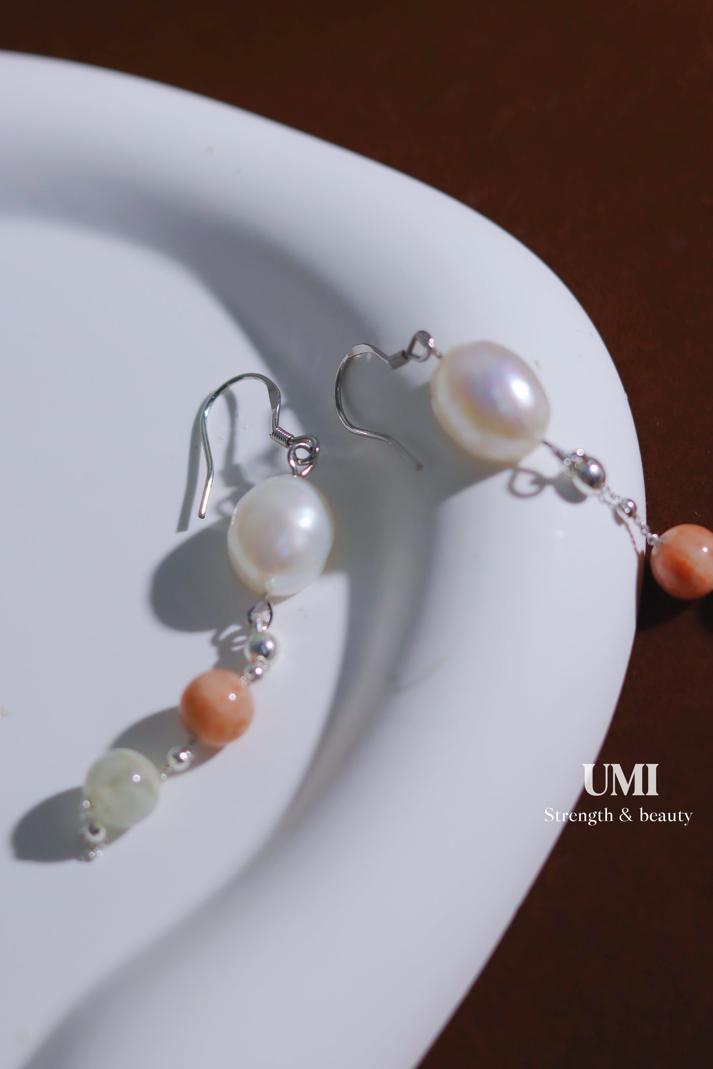 Luster Pearl Crystal Dangle Earrings