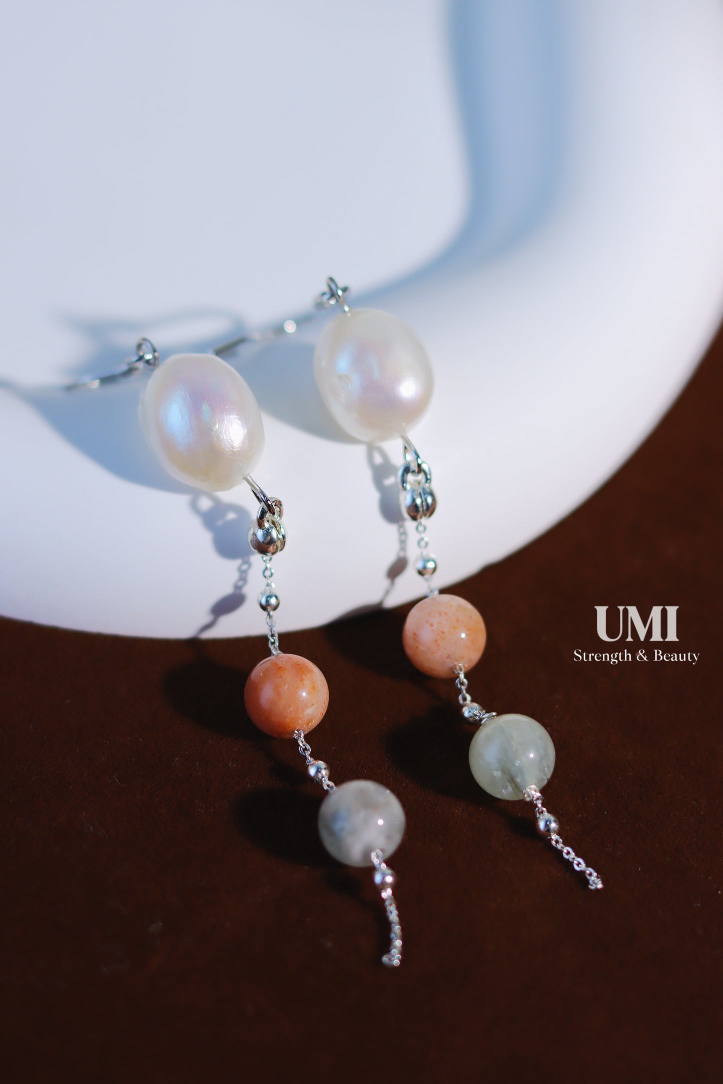 Luster Pearl Crystal Dangle Earrings