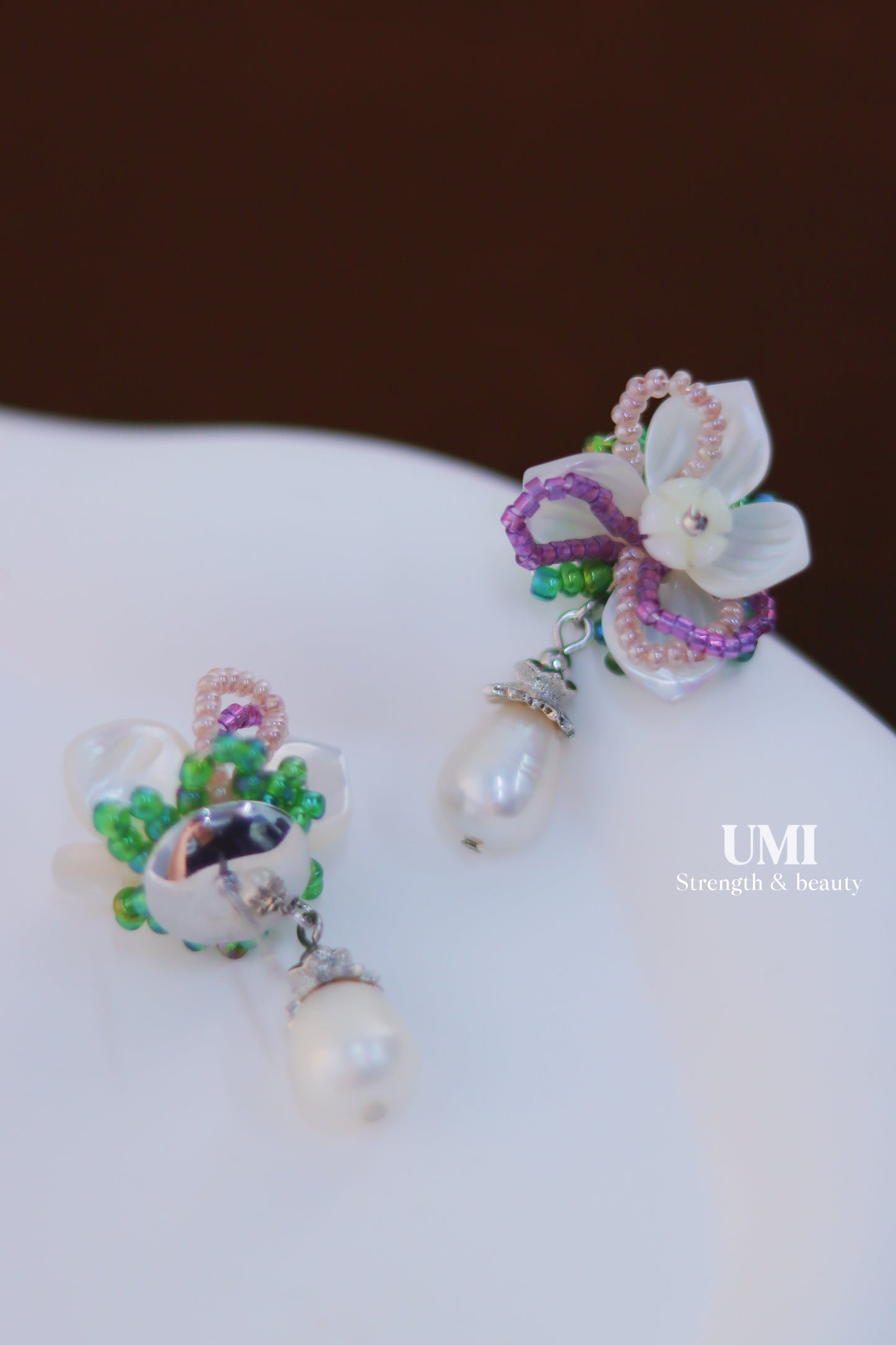 Floral Pearl Drop Earrings