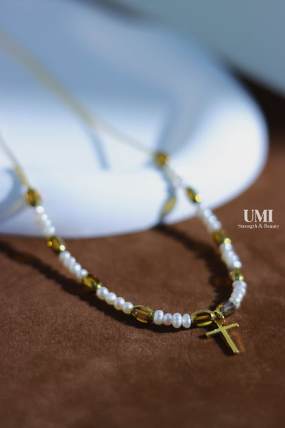 Pearl Cross Bracelet